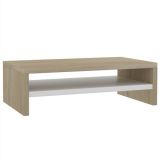 Soporte para monitor Tablero aglomerado blanco y roble Sonoma 42x24x13 cm