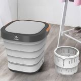 Moyu Segunda Generación Mini Portátil Plegable Lavadora Automática Spin Dry Ahorro de energía para viajes a casa – Gris
