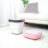 Moyu Segunda Generación Portátil Mini Plegable Lavadora Automática Spin Dry Ahorro de energía para viajes a casa – Rosa