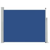 Toldo lateral retráctil para patio 140×500 cm azul