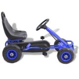 Go-Kart de pedales con neumáticos azul