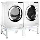 Pedestal para lavadora y secadora con estantes extraíbles blanco