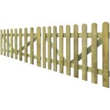 Puerta de valla de estacas 2 piezas Madera impregnada 300×100 cm