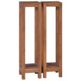 Soportes para plantas 2 piezas 25x25x100 cm Madera maciza de teca