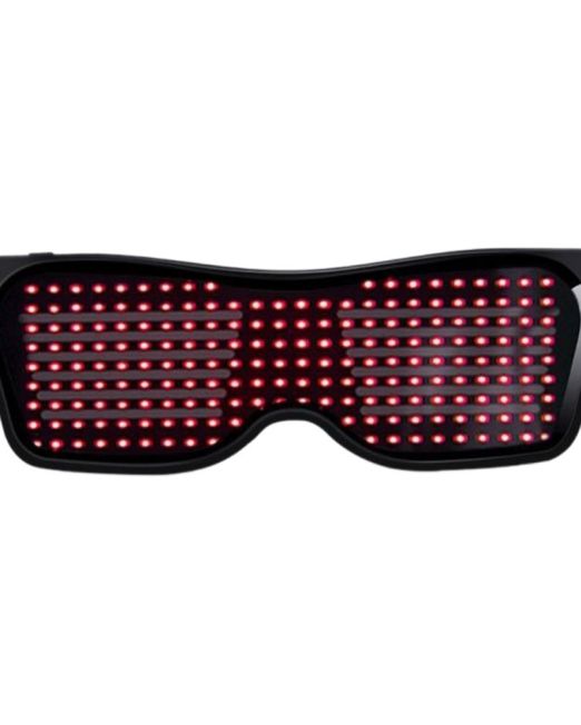 Rechargeable-LED-Light-Emitting-Bluetooth-Glasses-Black-Frame-Red-426793-0