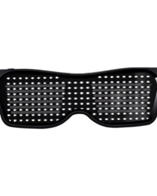 Rechargeable-LED-Light-Emitting-Bluetooth-Glasses-Black-Frame-White-426795-0
