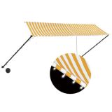 Toldo retráctil con LED 350×150 cm Amarillo y Blanco