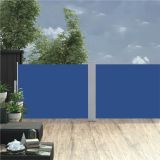 Toldo lateral retráctil azul 120×1000 cm