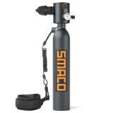 SMACO S300 0.5L Mini Tanque de Buceo 5-7 Minutos Tiempo de Uso con Bomba Manual – Negro