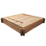 Caja de arena cuadrada de madera impregnada