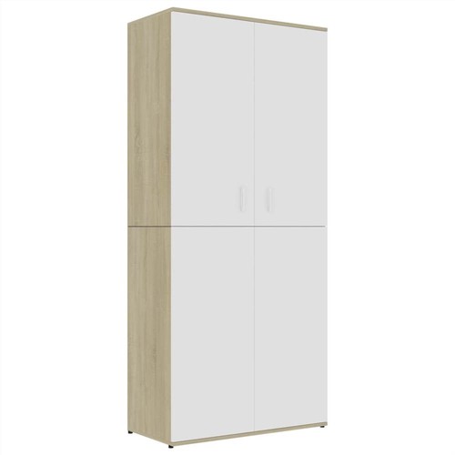 Shoe-Cabinet-White-and-Sonoma-Oak-80x39x178-cm-Chipboard-445556-1._w500_
