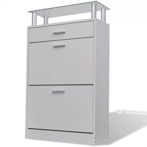 Shoe-Cabinet-with-a-Drawer-and-a-Top-Glass-Shelf-Wood-White-446182-1._w500_
