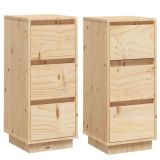 Aparadores 2 uds 32x34x75 cm Madera Maciza Pino