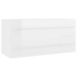 Mueble para lavabo de aglomerado blanco alto brillo 100×38,5×48 cm
