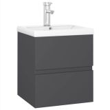 Mueble para fregadero con lavabo integrado de aglomerado gris