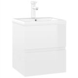 Mueble para fregadero con lavabo integrado de aglomerado blanco de alto brillo