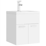 Mueble para fregadero con lavabo integrado de aglomerado blanco