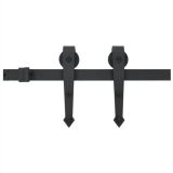 Kit de herrajes para puertas correderas 183 cm Acero Negro