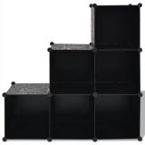 Organizador de cubo de almacenamiento con 6 compartimentos Negro