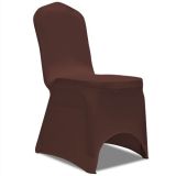 Funda elástica para silla 4 piezas Marrón