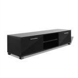 Mueble de TV Negro Alto Brillo 120×40,3×34,7 cm