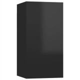 Mueble para TV de aglomerado negro brillante 30,5x30x60 cm