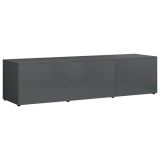 Mueble para TV de aglomerado gris alto brillo 120x34x30 cm