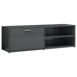 Mueble para TV de aglomerado gris alto brillo 120x34x37 cm