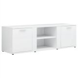 Mueble para TV de aglomerado blanco alto brillo 120x34x37 cm