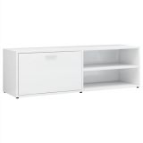 Mueble para TV de aglomerado blanco alto brillo 120x34x37 cm