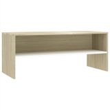 Mueble TV Tablero aglomerado blanco y roble Sonoma 100x40x40 cm