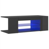 Mueble TV con luces LED Gris Alto Brillo 90x39x30 cm