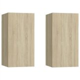 Armarios de TV 2 pzs Roble Sonoma 30,5x30x60 cm Tablero aglomerado