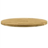 Tablero de mesa Madera maciza de roble redondo 44 mm 900 mm