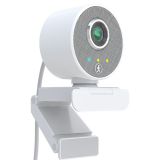 W66 1080P PC Camera AI humanoide Auto Tracking Webcam Super WDR Cámara web USB con micrófono dual – Blanco