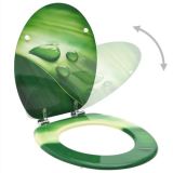 Asiento de inodoro con tapa MDF Diseño de gota de agua verde