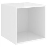 Armario de pared de aglomerado blanco de alto brillo 37x37x37 cm