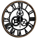 Reloj de pared Negro 60 cm MDF