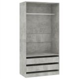 Armario de aglomerado gris cemento 100x50x200 cm