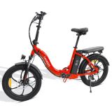FAFREES F20 Bicicleta eléctrica Marco plegable de 20 pulgadas E-bike Engranajes de 7 velocidades con batería de litio extraíble 15AH – Rojo