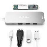 MINIX NEO C SSD USB-C HUB de almacenamiento multipuerto con 240G SSD tipo C a HDMI USB3 0 – Plateado.