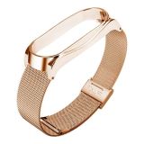 Correa de repuesto para Xiaomi Mi Band 3 4 Smart Bracelet Metal Mesh Belt Buckle Version – Gold.